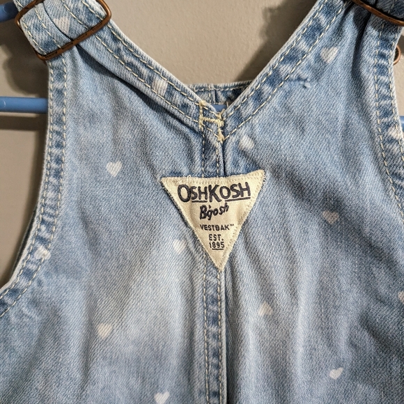 Baby OshKosh B'Gosh denim overalls heart pocket 9M - Picture 9 of 10